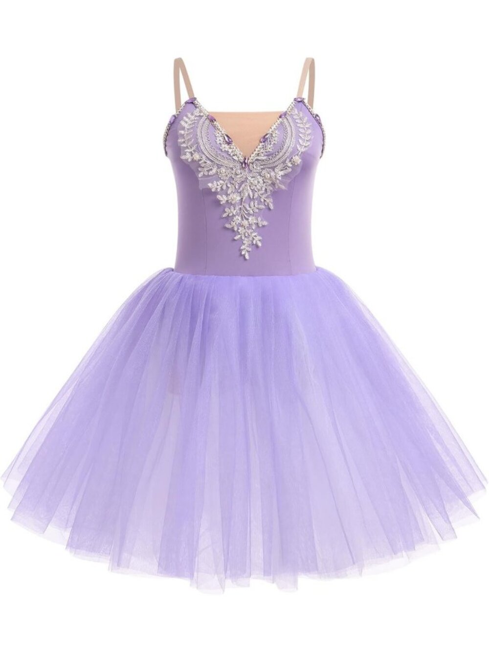 Elegant Ballet Leotard for Women - Tulle Skirted Dancewear, Embroidered